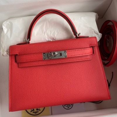 Hermes Kelly Mini II Sellier Handmade Bag In Piment Epsom Calfskin TDBS27038