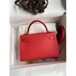 Hermes Kelly Mini II Sellier Handmade Bag In Piment Epsom Calfskin TDBS27038