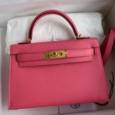 Hermes Kelly Mini II Sellier Handmade Bag In Rose Azalee Epsom Calfskin TDBS27040