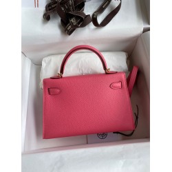 Hermes Kelly Mini II Sellier Handmade Bag In Rose Azalee Epsom Calfskin TDBS27040