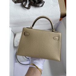 Hermes Kelly Mini II Sellier Handmade Bag In Trench Chevre Mysore Leather TDBS27051