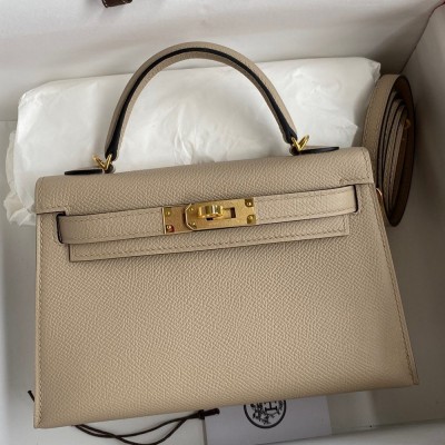 Hermes Kelly Mini II Sellier Handmade Bag In Trench Epsom Calfskin TDBS27052