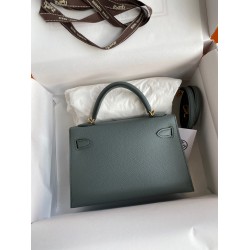 Hermes Kelly Mini II Sellier Handmade Bag In Vert Amande Epsom Calfskin TDBS27053