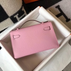 Hermes Kelly Pochette Bag In Mauve Sylvestre Epsom Leather TDBS27070