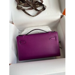 Hermes Kelly Pochette Handmade Bag In Anemone Swift Calfskin  TDBS27083