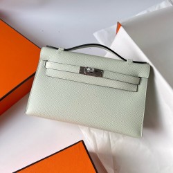 Hermes Kelly Pochette Handmade Bag In Vert Fizz Epsom Calfskin TDBS27113