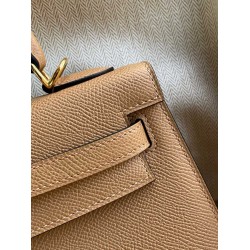 Hermes Kelly Sellier 25 Handmade Bag In Chai Epsom Calfskin  TDBS27169