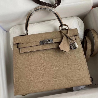 Hermes Kelly Sellier 25 Handmade Bag In Trench Epsom Calfskin TDBS27178