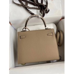 Hermes Kelly Sellier 25 Handmade Bag In Trench Epsom Calfskin TDBS27178