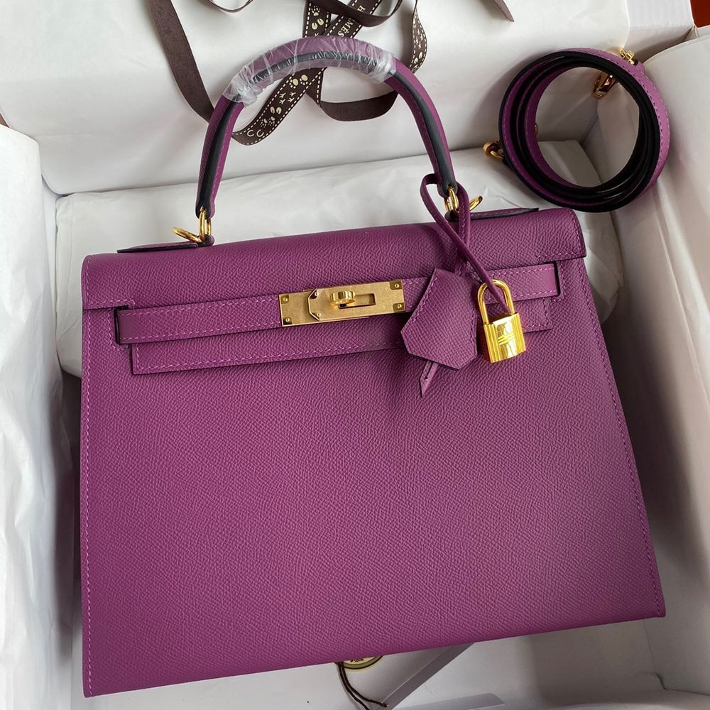 Hermes Kelly Sellier 28 Handmade Bag In Anemone Epsom Calfskin TDBS27191