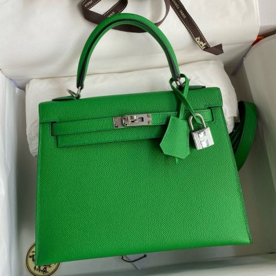 Hermes Kelly Sellier 28 Handmade Bag In Bamboo Epsom Calfskin  TDBS27192