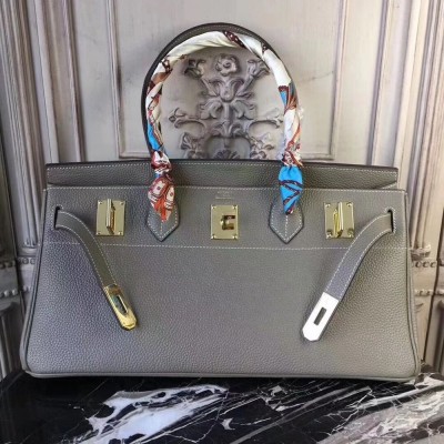 Hermes Lin Blue JPG Birkin 42cm Shoulder Bag TDBS26261