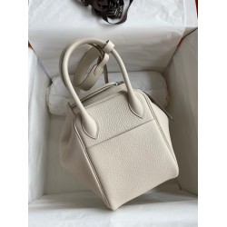 Hermes Lindy 26 Handmade Bag In Craie Clemence Leather  TDBS27382