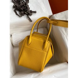 Hermes Lindy 26 Handmade Bag In Jaune Ambre Clemence Leather TDBS27391