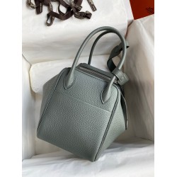 Hermes Lindy 26 Handmade Bag In Vert Amande Clemence Leather TDBS27404