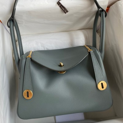 Hermes Lindy 26 Handmade Bag In Vert Amande Evercolor Leather TDBS27405