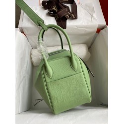 Hermes Lindy 26 Handmade Bag In Vert Cypres Clemence Leather  TDBS27407