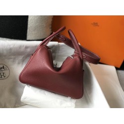 Hermes Lindy 26cm Bag In Bordeaux Clemence With PHW TDBS27413