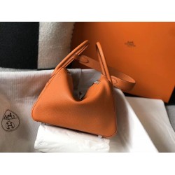 Hermes Lindy 26cm Bag In Orange Clemence With PHW TDBS27419