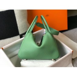 Hermes Lindy 26cm Bag In Vert Criquet Clemence With GHW TDBS27424