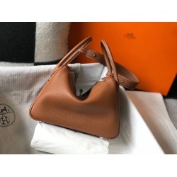 Hermes Lindy 30cm Bag In Brown Clemence Leather TDBS27431