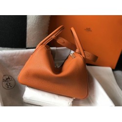 Hermes Lindy 30cm Bag In Orange Clemence Leather TDBS27435