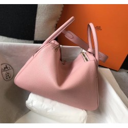 Hermes Lindy 30cm Bag In Pink Clemence Leather TDBS27436