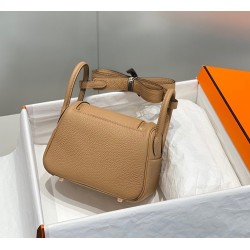 Hermes Lindy Mini Bag In Chai Clemence Leather GHW  TDBS27438