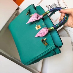 Hermes Malachite Birkin 25cm Swift Handmade Bag TDBS26264