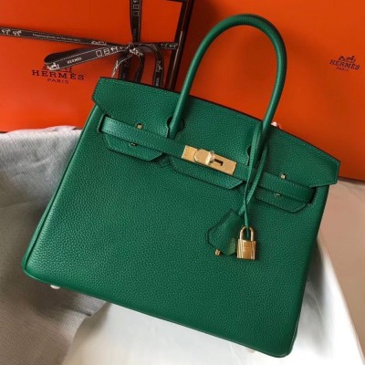 Hermes Malachite Clemence Birkin 30cm Bag TDBS26268