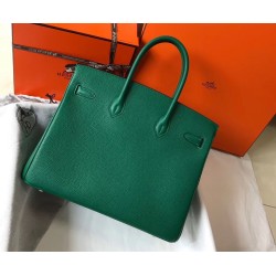 Hermes Malachite Clemence Birkin 35cm Bag TDBS26269