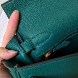 Hermes Malachite Clemence Kelly 28cm Handmade Bag TDBS27217