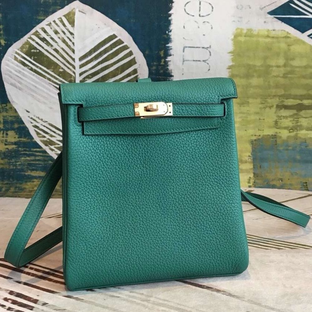 Hermes Malachite Clemence Kelly Ado PM Backpack TDBS25996