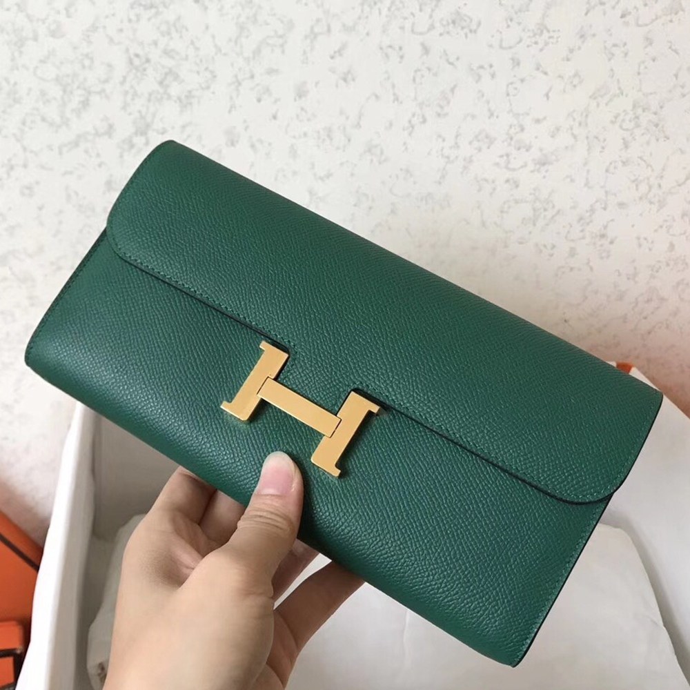 Hermes Malachite Epsom Constance Long Wallet TDBS27786