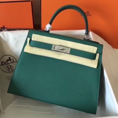 Hermes Malachite Epsom Kelly 28cm Handmade Bag TDBS27219