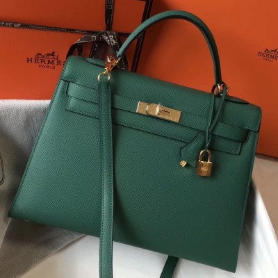 Hermes Malachite Epsom Kelly 32cm Sellier Bag TDBS27220