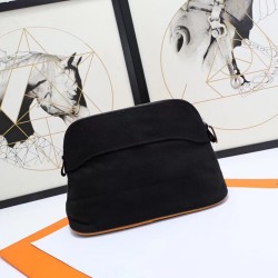 Hermes Medium Bolide Travel Case In Black Cotton TDBS26400