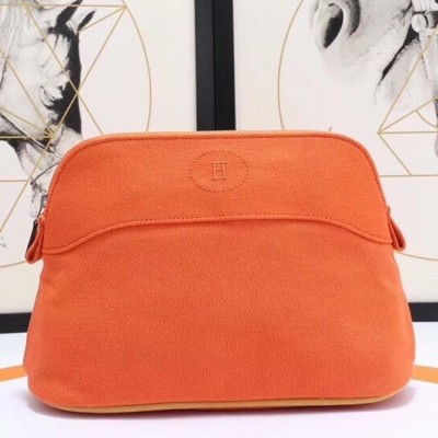 Hermes Medium Bolide Travel Case In Orange Cotton TDBS26405