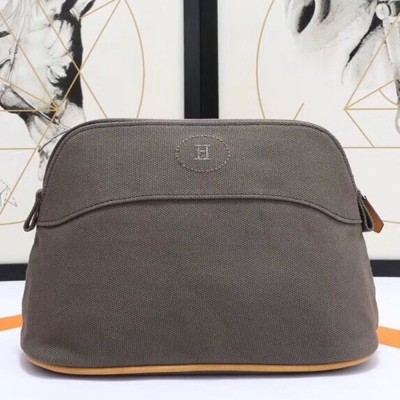 Hermes Medium Bolide Travel Case In Taupe Cotton TDBS26409