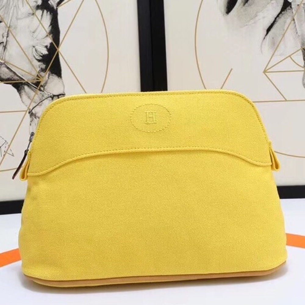 Hermes Medium Bolide Travel Case In Yellow Cotton TDBS26410