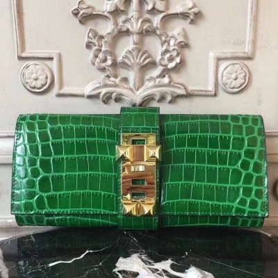 Hermes Medor Clutch Bag In Bamboo Crocodile Leather TDBS26606