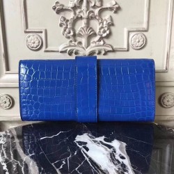 Hermes Medor Clutch Bag In Blue Crocodile Leather TDBS26608