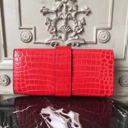 Hermes Medor Clutch Bag In Cherry Crocodile Leather TDBS26610