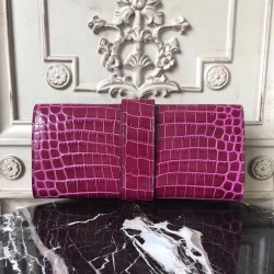 Hermes Medor Clutch Bag In Fuchsia Crocodile Leather TDBS26612