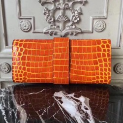 Hermes Medor Clutch Bag In Orange Crocodile Leather TDBS26613