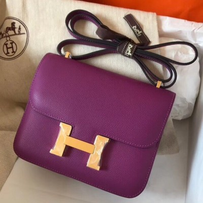 Hermes Mini Constance 18cm Cyclamen Epsom Bag TDBS26541