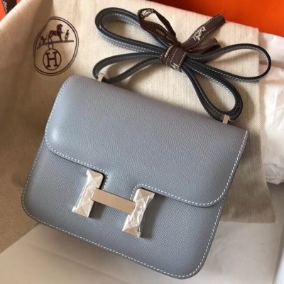 Hermes Mini Constance 18cm Epsom Blue Lin Bag TDBS26543