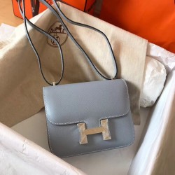 Hermes Mini Constance 18cm Epsom Blue Lin Bag TDBS26543