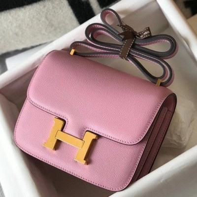 Hermes Mini Constance 18cm Epsom Mauve Sylvestre Bag TDBS26544