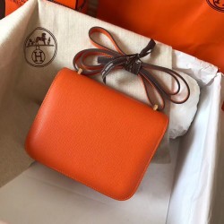 Hermes Mini Constance 18cm Orange Epsom Bag TDBS26548